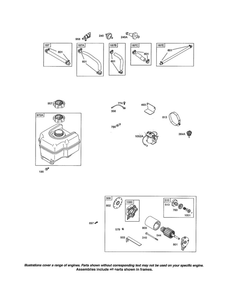 Fuel Tank/Motor Starter Diagram and Parts List for 204412-0163-01  Briggs and Stratton Engine